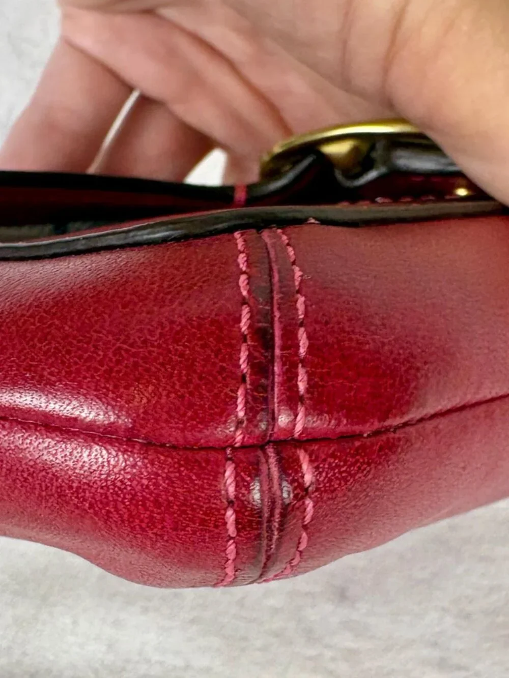 Coach Bleeker Large Flap Wristlet in Red Premium Glovetanned Leather